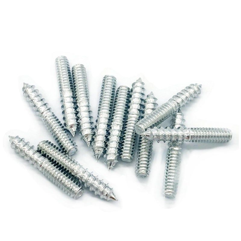 Yoliko 12 Pack 1/4-20 x 1-1/2 Inch Silver Hanger Bolts 1/4-20"" Double Headed Bolts 1/4 Wood Dowel Screw Self-Tapping Screw Hanger Bolts for Furniture Screws Double Screw Threaded Rods Bolt 37mm length - Image 1
